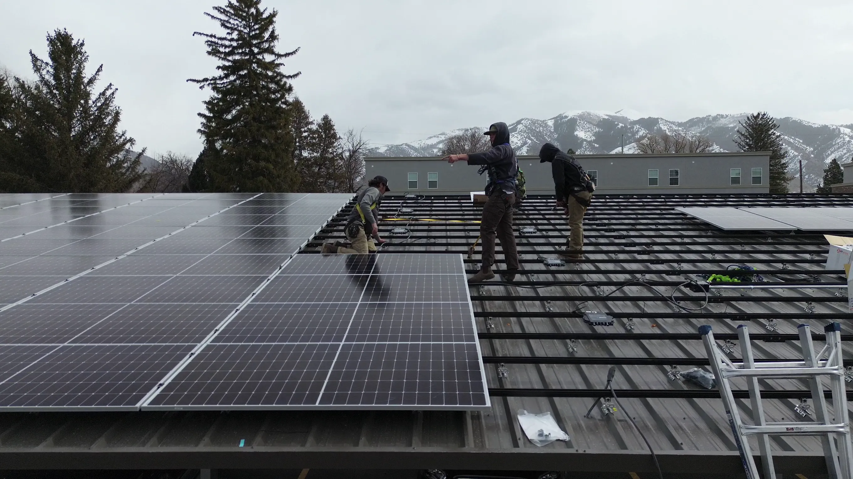 Solar installation crew at work