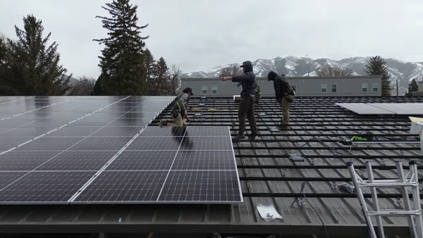 Solar installation crew at work