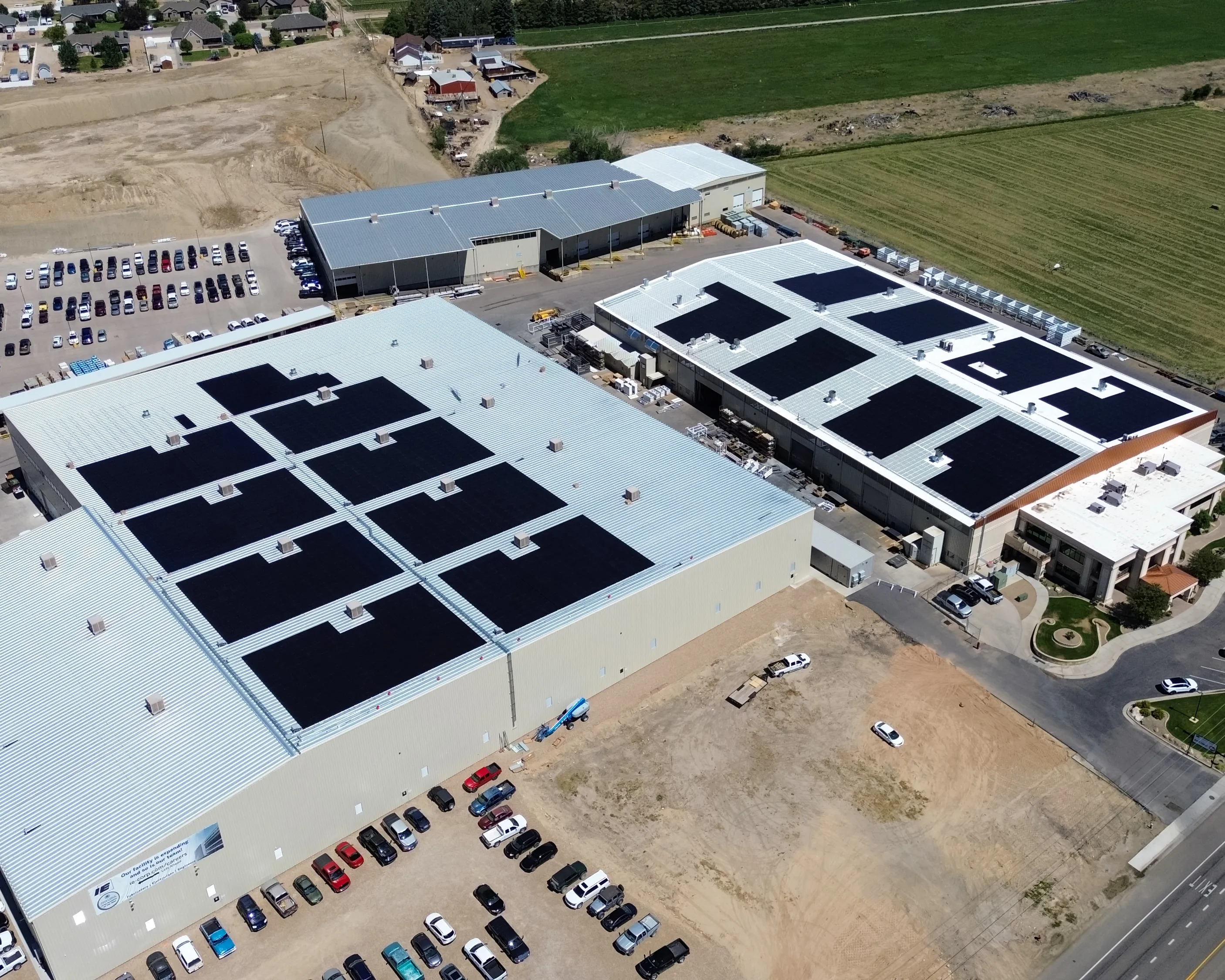 Commercial rooftop with solar installation