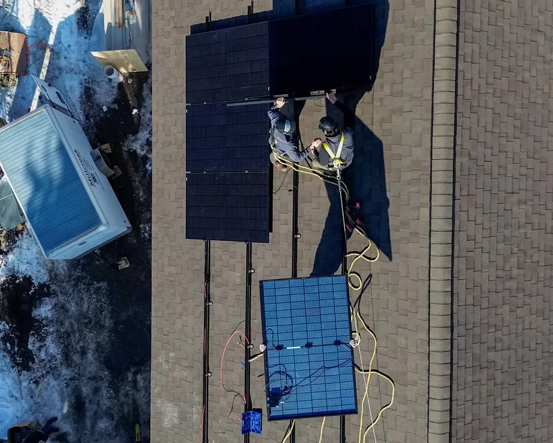 Green Box Solar installation crew on a residential roof